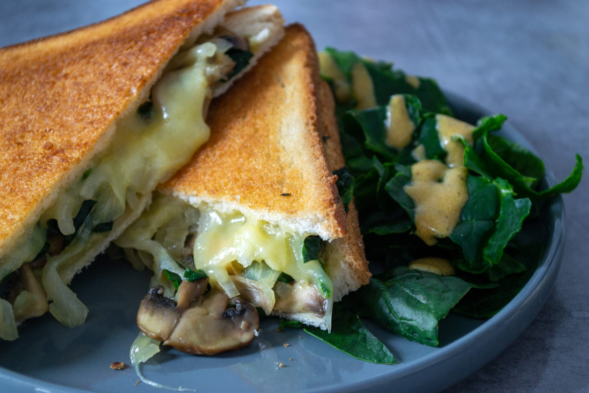 Croque-monsieurs champignons épinards